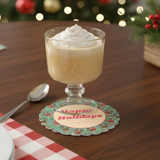 Porta-copo De Papel Floresta de Reindeer de Natal verde 