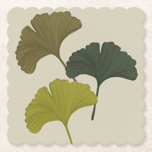 Porta-copo De Papel Folhas de Ginkgo Cores de Fundo Personalizáveis 