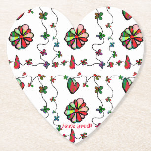 Porta-copo De Papel Folk Retro Quaint e Happy Art