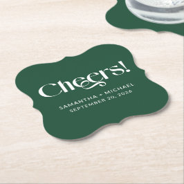 Porta-copo De Papel Fonte Serifada Decorativa Deep Pine para Casamento