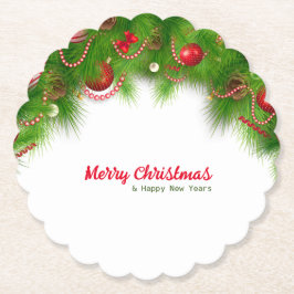 Porta-copo De Papel Fora de Natal e Bolas Vermelhas, e Presentes