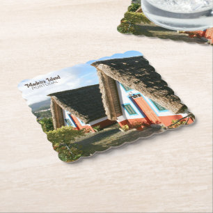 Porta-copo De Papel Foto da Ilha Madeira com Habitações Típicas, Portu