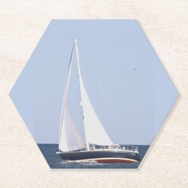 Porta-copo De Papel Foto de veleiro (Frente)