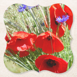 Porta-copo De Papel Foto do Red Poppy, Cottage Garden