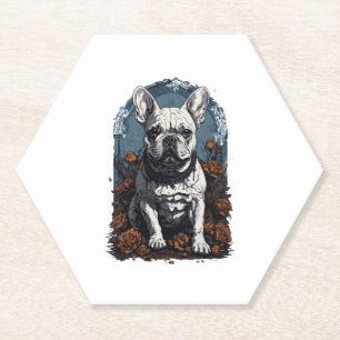 Porta-copo De Papel Francês Bulldog Gothic Floral