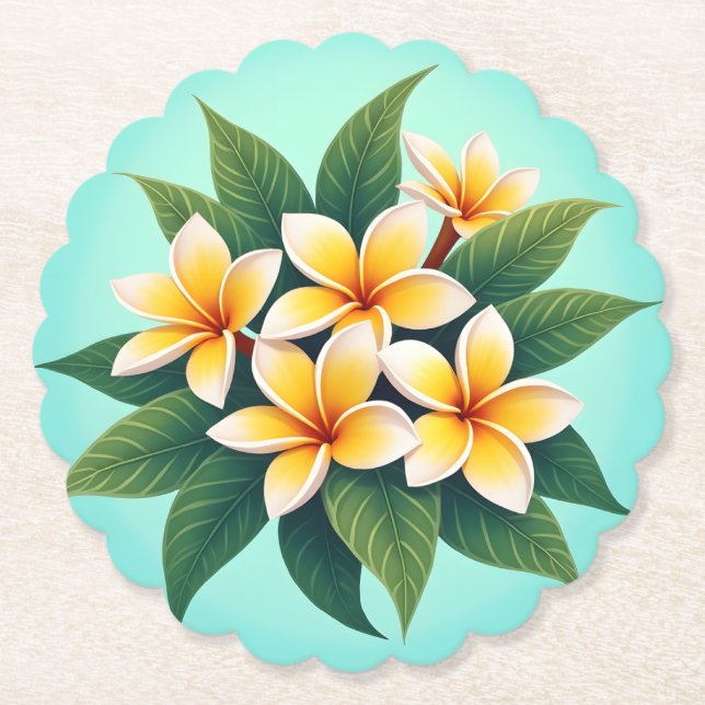 Porta-copo De Papel Frangipano do ouro (Frente)