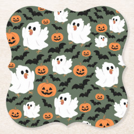 Porta-copo De Papel Frangos Fantasmas Cute Spooky com Pumpkins e Bats