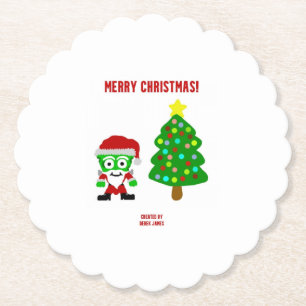 Porta-copo De Papel FrankenQueijo de Natal com Porta copos redonda esc