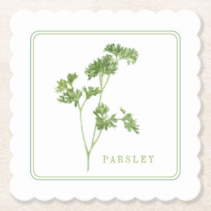 Porta-copo De Papel FRESH PARSLEY Scalloped Square Portas copos (+text