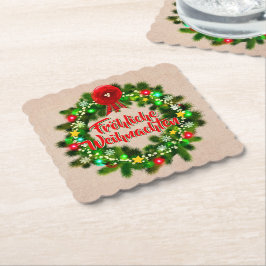 Porta-copo De Papel Frohe Weihnachten Untersetzer Christmas