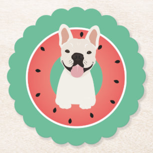 Porta-copo De Papel Fruta de Melancia Bulldog Francesa
