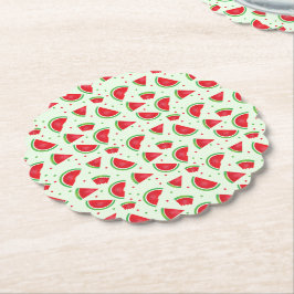 Porta-copo De Papel Fruta Padrão de Melancia Verde Luz de Verão