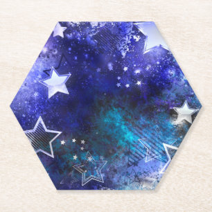 Porta-copo De Papel Fundo de Espaço com Estrelas