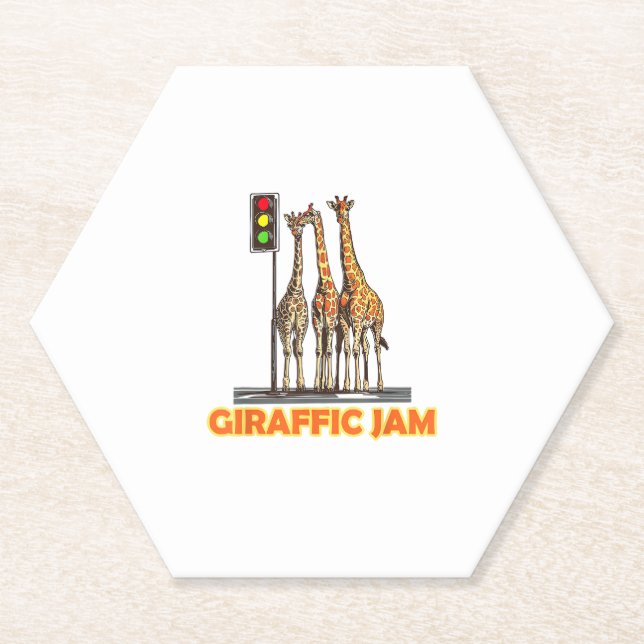 Porta-copo De Papel Funny Pun Giraffe Jam (Frente)
