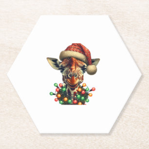 Porta-copo De Papel Funny Retro Giraffe Lover Papais noeis de Natal Li