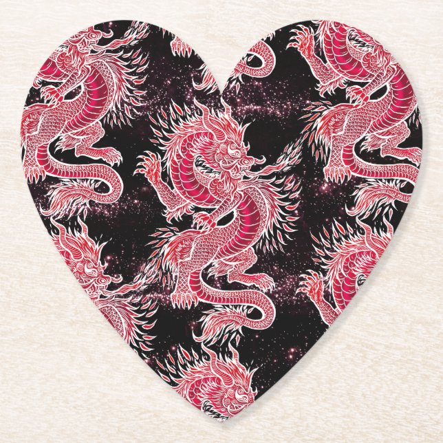 Porta-copo De Papel Galáxia do Dragão Vermelho (Frente)