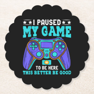 Porta-copo De Papel Gamer Shirt Boys Men Crianças Pausaram Meu Jogo Pa