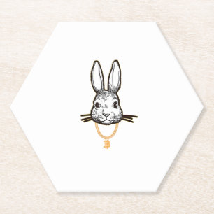 Porta-copo De Papel Gangsta Bunny Rabbit Bitmoney TShirt Crypto Coin M