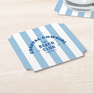 Porta-copo De Papel Garota Costeira O Clube de Praia Blue Cabana Strip
