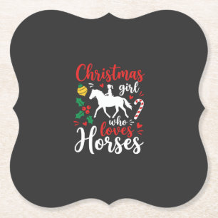 Porta-copo De Papel Garota de Natal que Ama Cavalos