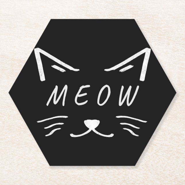 Porta-copo De Papel gatinho bonitinho com cara de vaca (Frente)