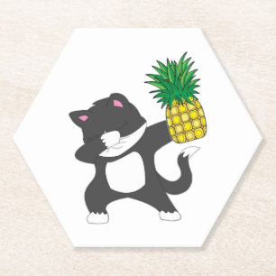 Porta-copo De Papel Gatinho Dabbing Abacaxi Aloha Praia Havaiano