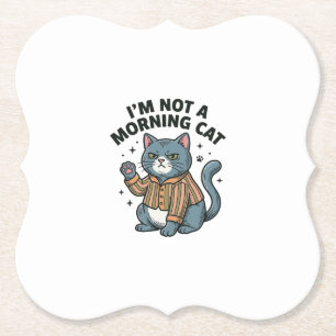 Porta-copo De Papel Gato da Manhã Gravura Vintage Camiseta de Gato Eng