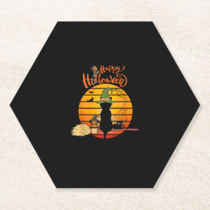 Porta-copo De Papel Gato de bruxa das bruxas de Halloween Pumpkin Skel