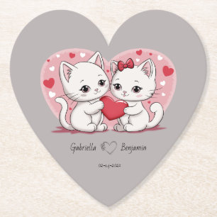 Porta-copo De Papel Gato de Cartoon Bonito abre Namorados