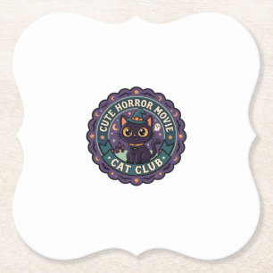 Porta-copo De Papel Gato de Filme de Terror Fofo Camiseta Fofa - Cu