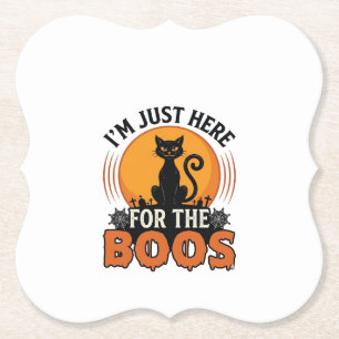 Porta-copo De Papel Gato de Halloween Estou Aqui Apenas para os Vaias
