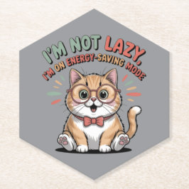 Porta-copo De Papel Gato em Modo de Economia de Energia
