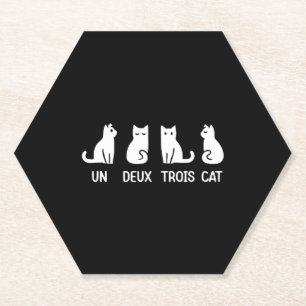 Porta-copo De Papel Gato engraçado Meow Un Deux Trois Gato preto engra