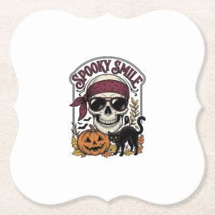 Porta-copo De Papel Gato Esqueleto de Halloween Gráfico de Abóbora Vin