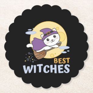 Porta-copo De Papel Gato Halloween Bruxas Meninas Bruxas Melhores Brux