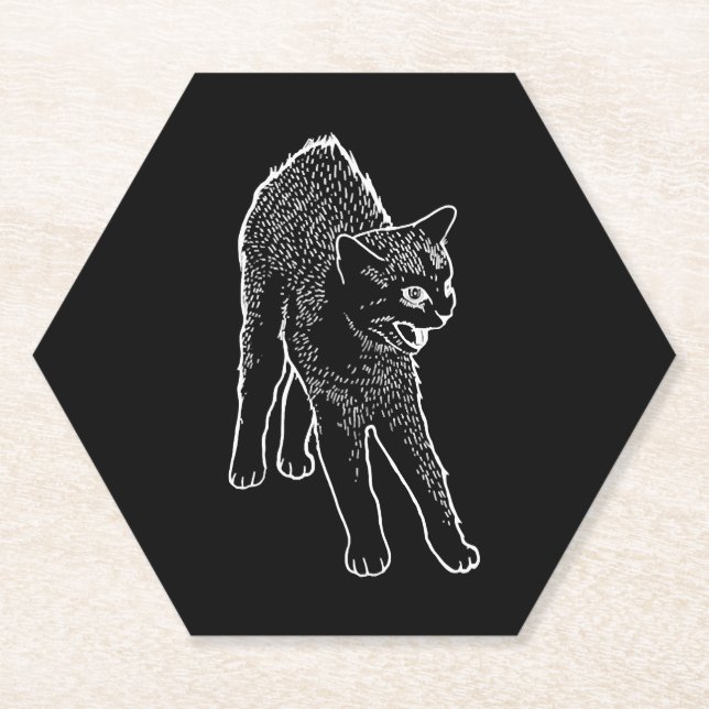 Porta-copo De Papel Gato irritado (Frente)