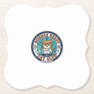 Porta-copo De Papel Gato Nerdy de Ciência Presente para Mãe de Gato -