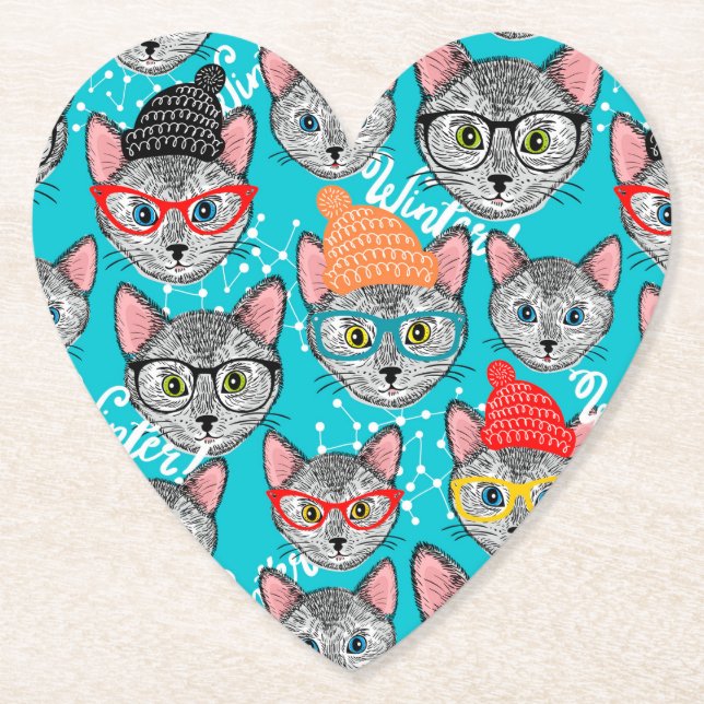 Porta-copo De Papel Gato no chapéu (Frente)