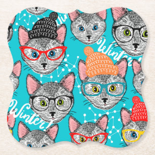 Porta-copo De Papel Gato no chapéu