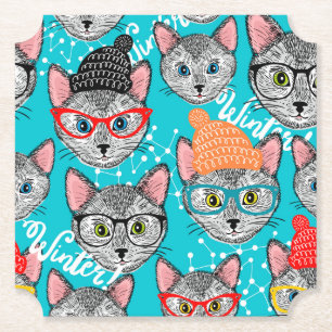 Porta-copo De Papel Gato no chapéu