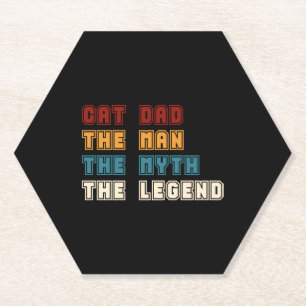 Porta-copo De Papel Gato Pai O Homem O Mito A Lenda T-shirt Pai