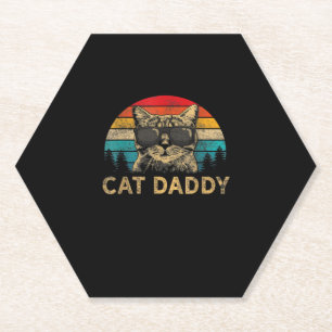 Porta-copo De Papel Gato Pai Vintage Oitenta Estilo Cat Retro Distânci