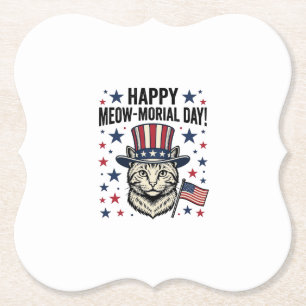 Porta-copo De Papel Gato Patriótico Dia Meow-morial Vintage Vector Des