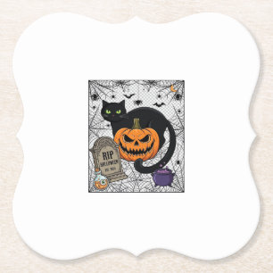 Porta-copo De Papel Gato Preto de Halloween Abobora Lápide Caldeirão R