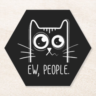 Porta-copo De Papel Gato Preto Eca Pessoas Amante de Gato Engraçado