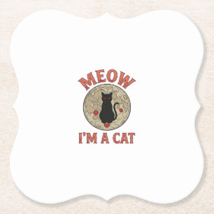 Porta-copo De Papel Gato Preto Engraçado Lua Design Vintage Halloween_