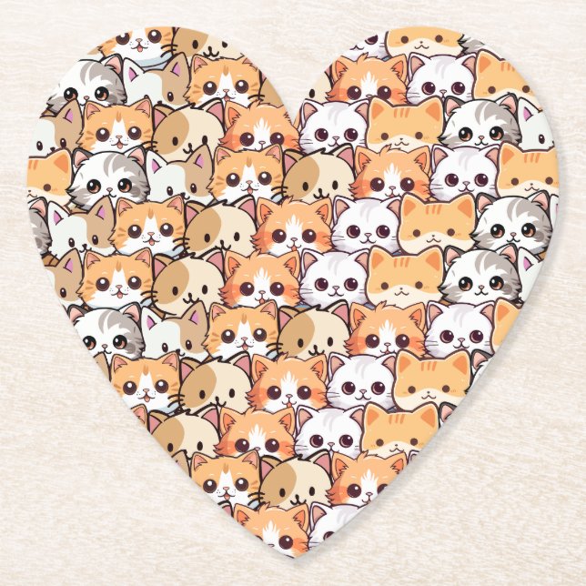 Porta-copo De Papel Gatos brancos, gatinhos laranja, animais de estima (Frente)