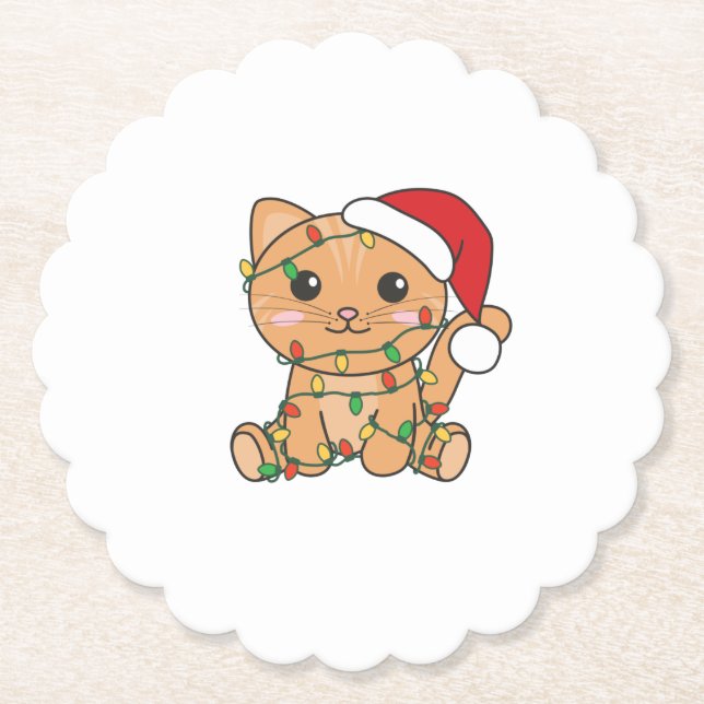 Porta-copo De Papel Gatos De Inverno De Natal (Frente)