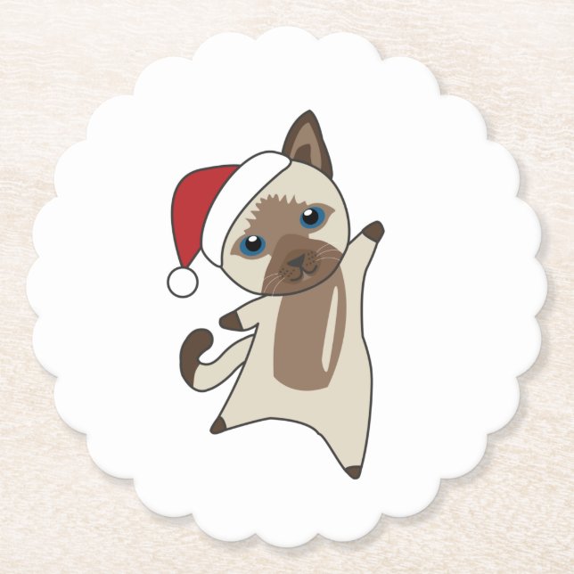 Porta-copo De Papel Gatos De Noite De Natal (Frente)