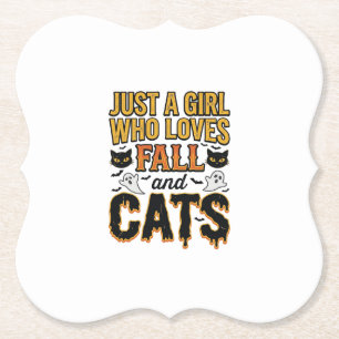 Porta-copo De Papel Gatos de Outono Garota de Halloween Design Gráfico